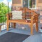 Eucalyptus Wood Folding Patio Bench 49" with Back and Arm Support